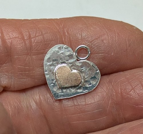 Judy Larson's Hearts and Flowers Charms - , Classic Wire Jewelry, Cutting, Cutting Tool, Cutters, Filing, Finishing, Butane Torch, Soldering, Solder, Design, Place textured side up on a soldering surface.